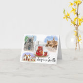 トラベルスケッチノートカード:サングリアインセビリアスペイン カード (黄色い花)