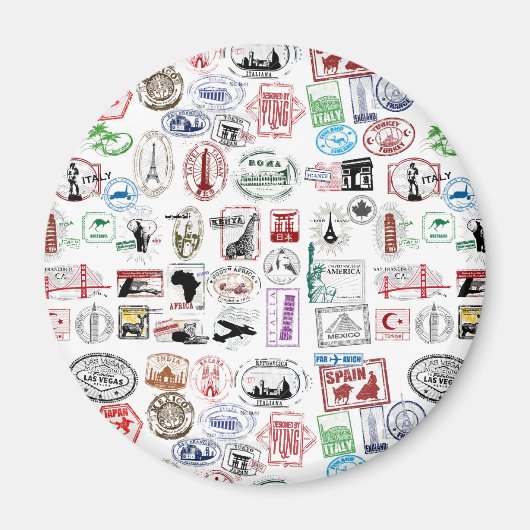 トラベルスタンプのパターン マグネット (正面)