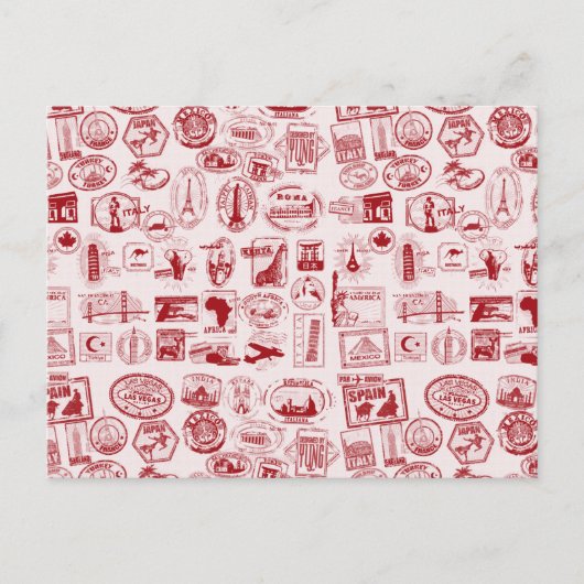 トラベルスタンプパターン ポストカード (正面)