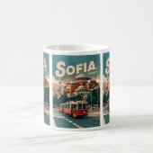 トラベルソフィア，ブルガリアヴィンテージギフトシティトラム コーヒーマグカップ (中央)