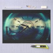 トラベルタイムクロックコンパスデコページティッシュペーパー 薄葉紙 (クラフト)