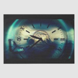 トラベルタイムクロックコンパスデコページティッシュペーパー 薄葉紙