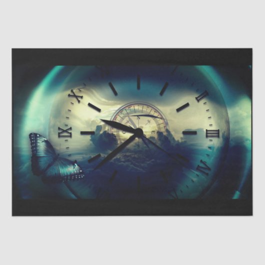 トラベルタイムクロックコンパスデコページティッシュペーパー 薄葉紙 (正面)