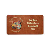 トラベルツアーエージェンシーヴィンテージはがき名前をカスタムする ラベル (正面)