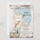 トラベルテーマかわいい子猫ベビーシャワー招待状 招待状 (正面)