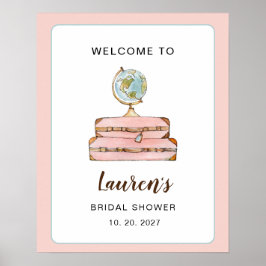 トラベルテーマ ミス トゥ ミセス ブライズシャワー ウェルカム ポスター