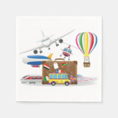 トラベルトランスポートシンボル スタンダードカクテルナプキン (正面)