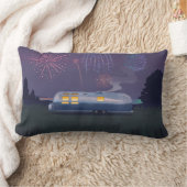 トラベルトレーラーシルバーRV & Night Sky ランバークッション (ブランケット)