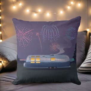 トラベルトレーラーシルバーRV & Night Sky Square クッション