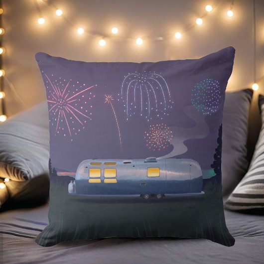 トラベルトレーラーシルバーRV & Night Sky Square クッション