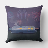 トラベルトレーラーシルバーRV & Night Sky Square クッション (裏面)
