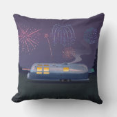 トラベルトレーラーシルバーRV & Night Sky Square クッション (正面)