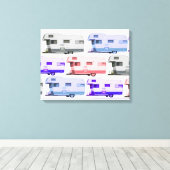 トラベルトレーラーヴィンテージ キャンバスプリント (インサイチュ (ウッドフロア))