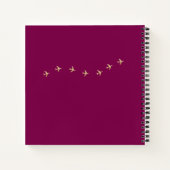 トラベルノート小型飛行機ワインカラー ノートブック (裏面)