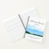 トラベルハネムーンカップルプランズブルーウォーターカラーネーム ノートブック (内部)