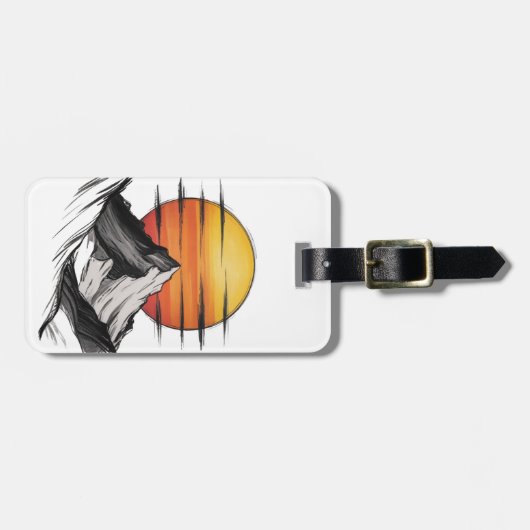 トラベルバケーションアドベンチャーマウンテンクラウドランドスケープ ラゲッジタグ (正面横)