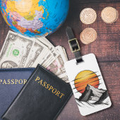 トラベルバケーションアドベンチャーマウンテンクラウドランドスケープ ラゲッジタグ