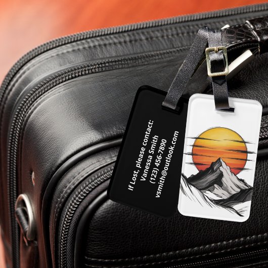 トラベルバケーションアドベンチャーマウンテンクラウドランドスケープ ラゲッジタグ