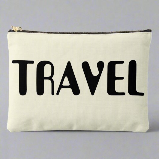 トラベルバケーションニュートラルはっきりしたブラックスクリプフェミニント アクセサリーポーチ