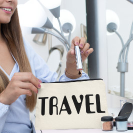 トラベルバケーションニュートラルはっきりしたブラックスクリプフェミニント アクセサリーポーチ