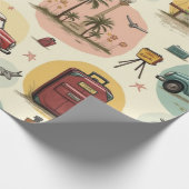 トラベルパターン付きラッピング紙 ラッピングペーパー (角)