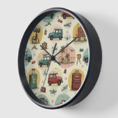 トラベルパターン付き時計 壁時計 (傾斜)