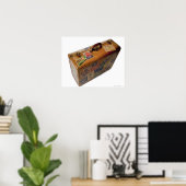 トラベルファッションドシール付きの古いスーツケース ポスター (ホームオフィス)