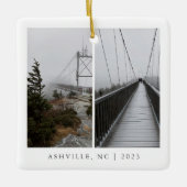 トラベルフォトコラージュカスタムメモリ保持 セラミックオーナメント (正面)