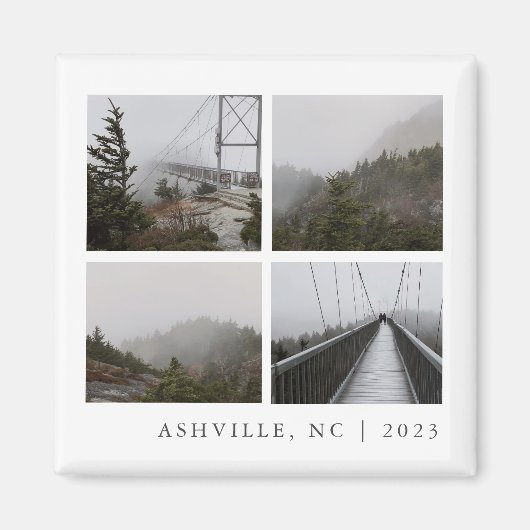 トラベルフォトコラージュカスタム休暇記念 マグネット (正面)