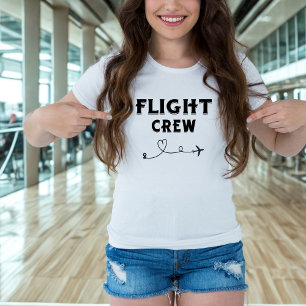 トラベルフライトクルーブラック飛行機ハートバケーション Tシャツ