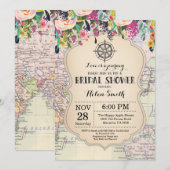 トラベルブライダルシャワー招待 招待状 (正面/裏面)