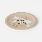 トラベルベビーシャワーテーマパスポートワールドマップ紙 ペーパープレート (アングル)