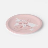 トラベルベビーシャワーテーマパスポートワールドマップ紙 ペーパープレート (アングル)