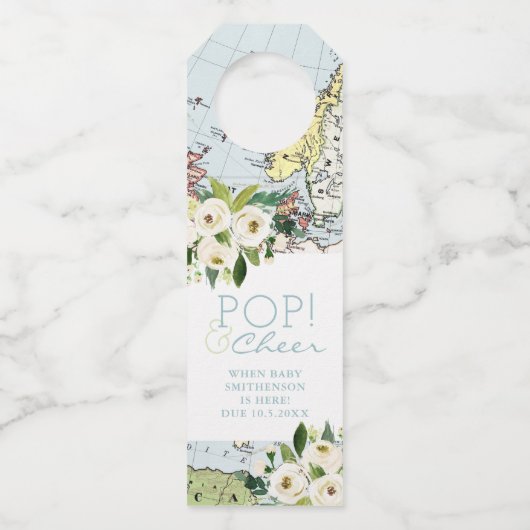 トラベルベビーシャワーポップ・アートの応援ボトルのお気に入り ボトルネックタグ (正面)