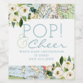 トラベルベビーシャワーポップ・アートの応援ボトルのお気に入り ワインラベル (シングルラベル)