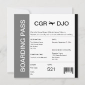 トラベルボーディングパス結婚のチケット 招待状 (正面)