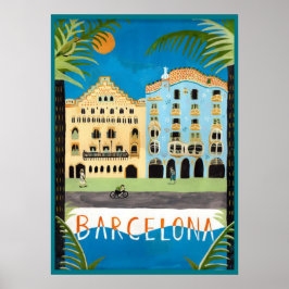 トラベルポスター，バルセロナ，スペイン ポスター