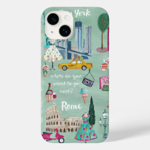 トラベルマップニューヨークローマ Iphone 6 plusケース Case-Mate iPhone 14ケース