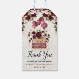 トラベルマップバルーンブルゴーニュ赤面ブライダルシャワー ギフトタグ