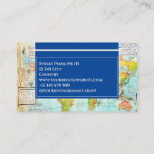 トラベルマップホステルヴィンテージオールドスタイルレトロスケッチ 名刺 (裏面)