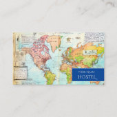 トラベルマップホステルヴィンテージオールドスタイルレトロスケッチ 名刺 (正面)