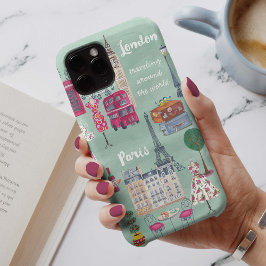 トラベルマップロンドンパリ | Iphone 6 plusケース Case-Mate iPhone 14ケース
