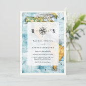 トラベルマップ海賊版テーマ結婚式招待状 招待状 (スタンド正面)