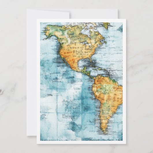 トラベルマップ海賊版テーマ結婚式招待状 招待状 (裏面)