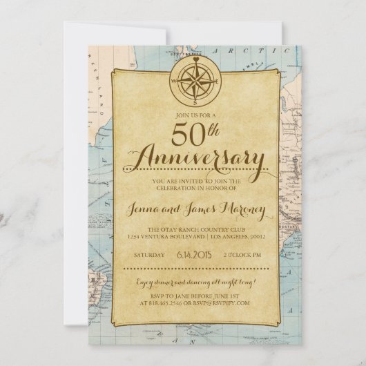 トラベルマップ 50周年 ご招待 招待状 (正面)