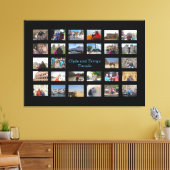 トラベルメモリーズコラージュ36 X 24黒の背景 キャンバスプリント (インサイチュ (リビング))