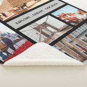 トラベルメモリーズ写真記念ブラックグレー シェルパブランケット (3/4)