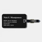 トラベルモノグラムスポーツホワイトゴルフボールオンブラック ラゲッジタグ (裏面横)