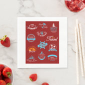 トラベルラベルホリデーバケーションナプキンス スタンダードランチョンナプキン (インサイチュ)