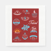 トラベルラベルホリデーバケーションナプキンス スタンダードランチョンナプキン (正面)